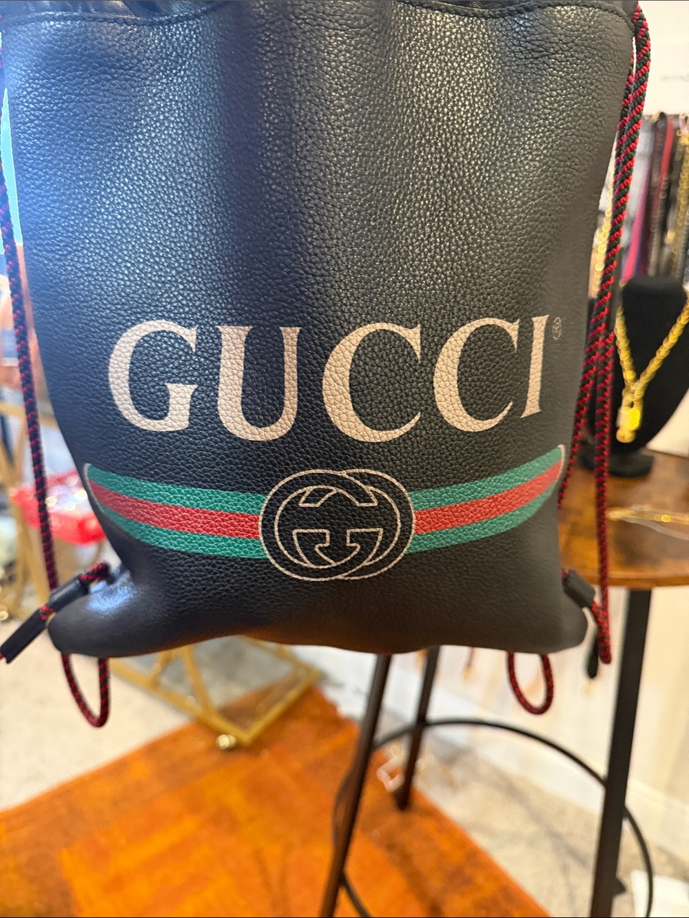 authentic Gucci, two-piece backpack all leather pre-loved and great condition